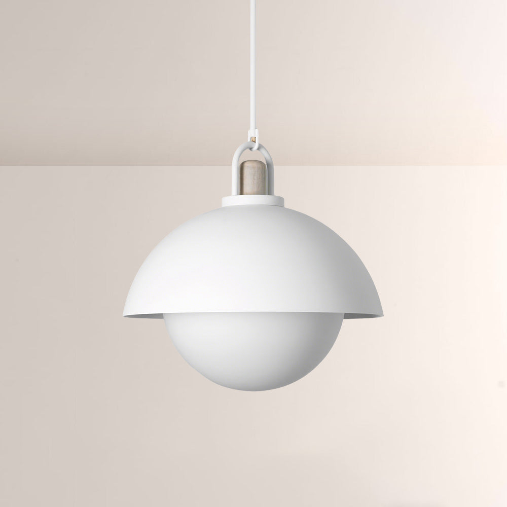 Arcane Wood Metal Dome Pendant