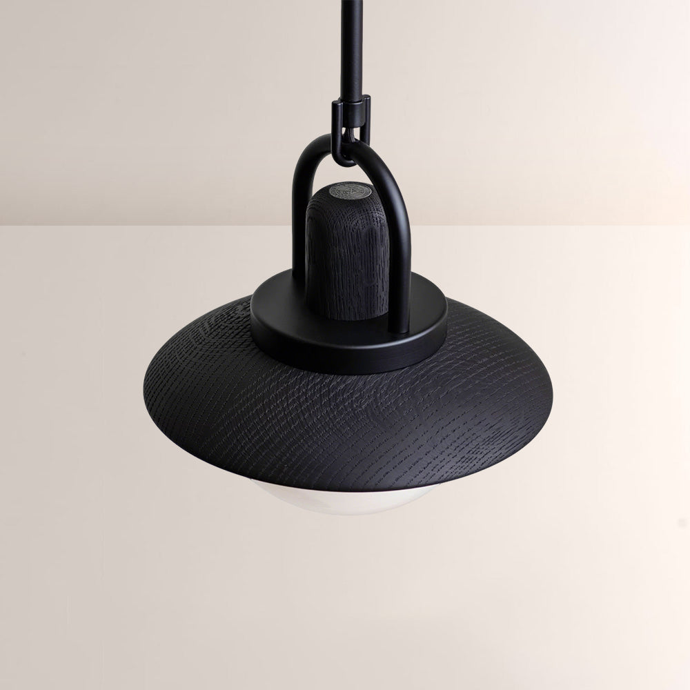 Arcane Wood Metal Dome Pendant