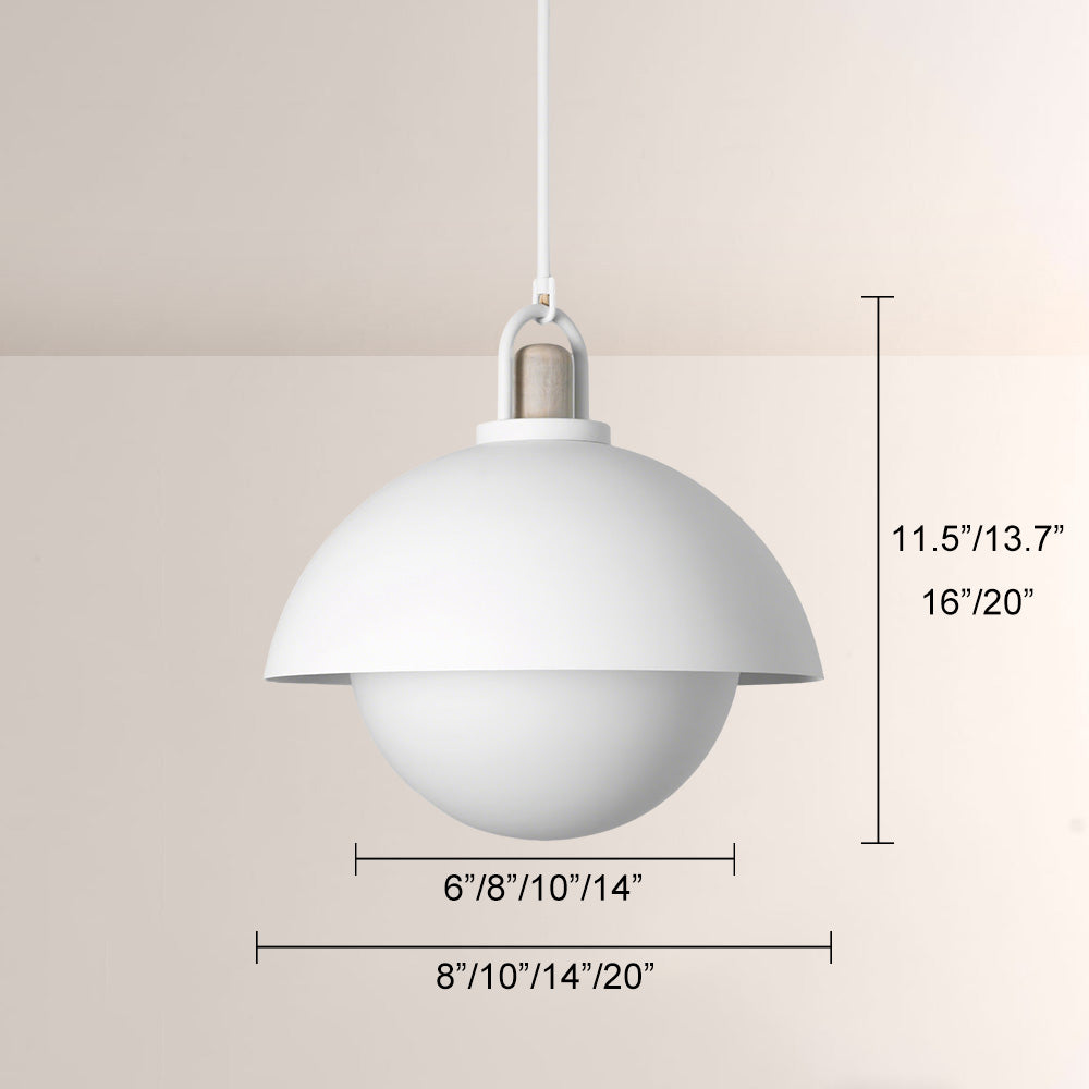 Arcane Wood Metal Dome Pendant