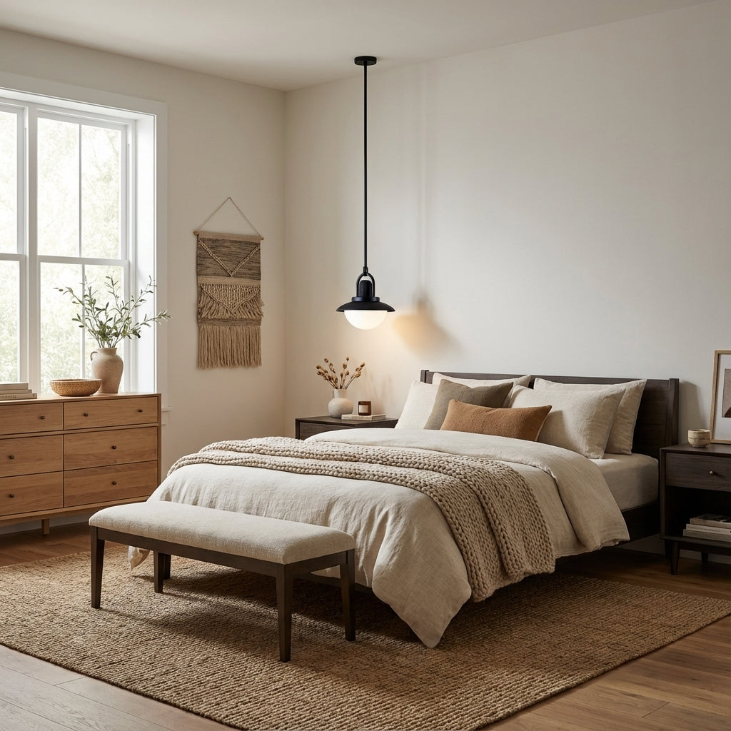 Arcane Wood Metal Dome Pendant