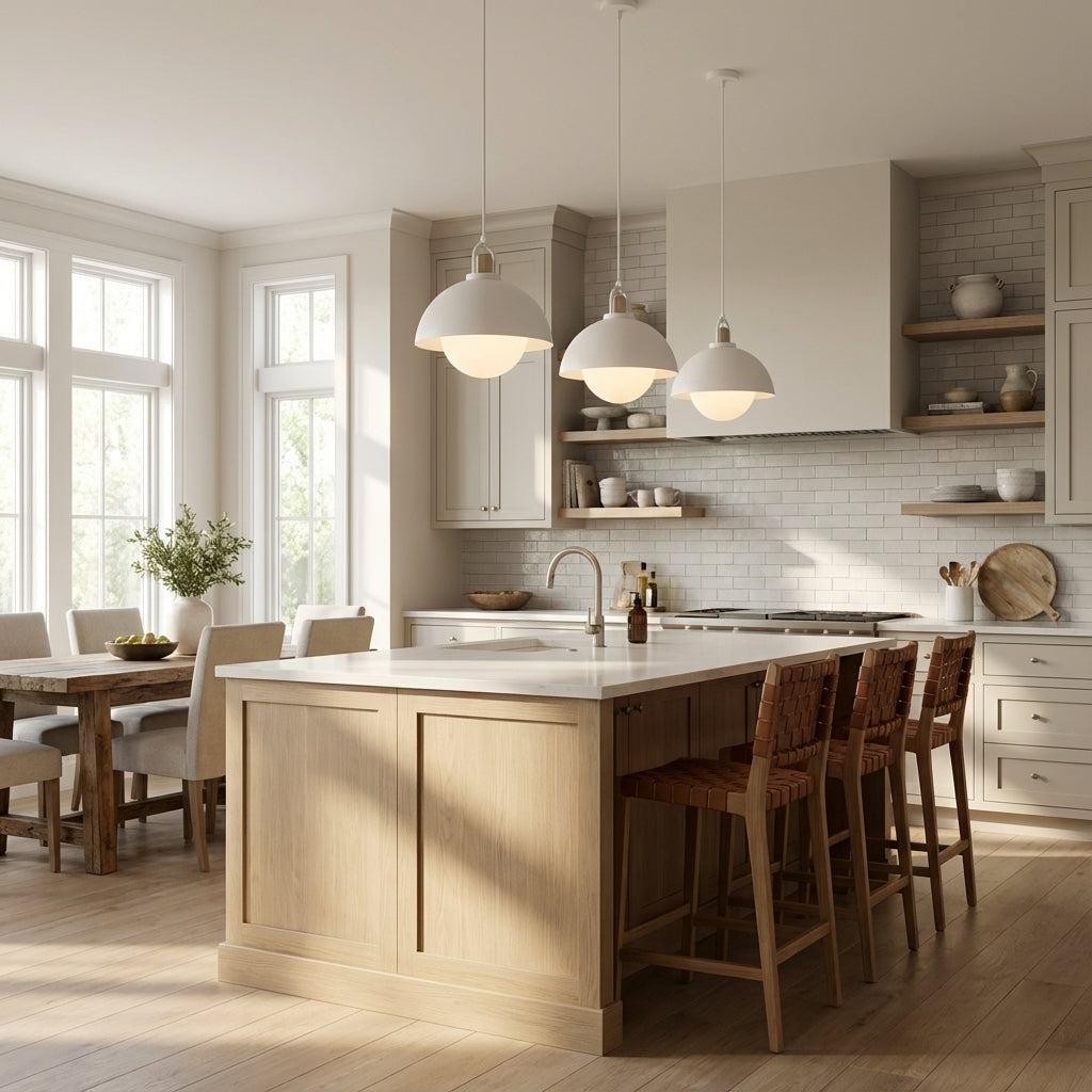 Arcane Wood Metal Dome Pendant