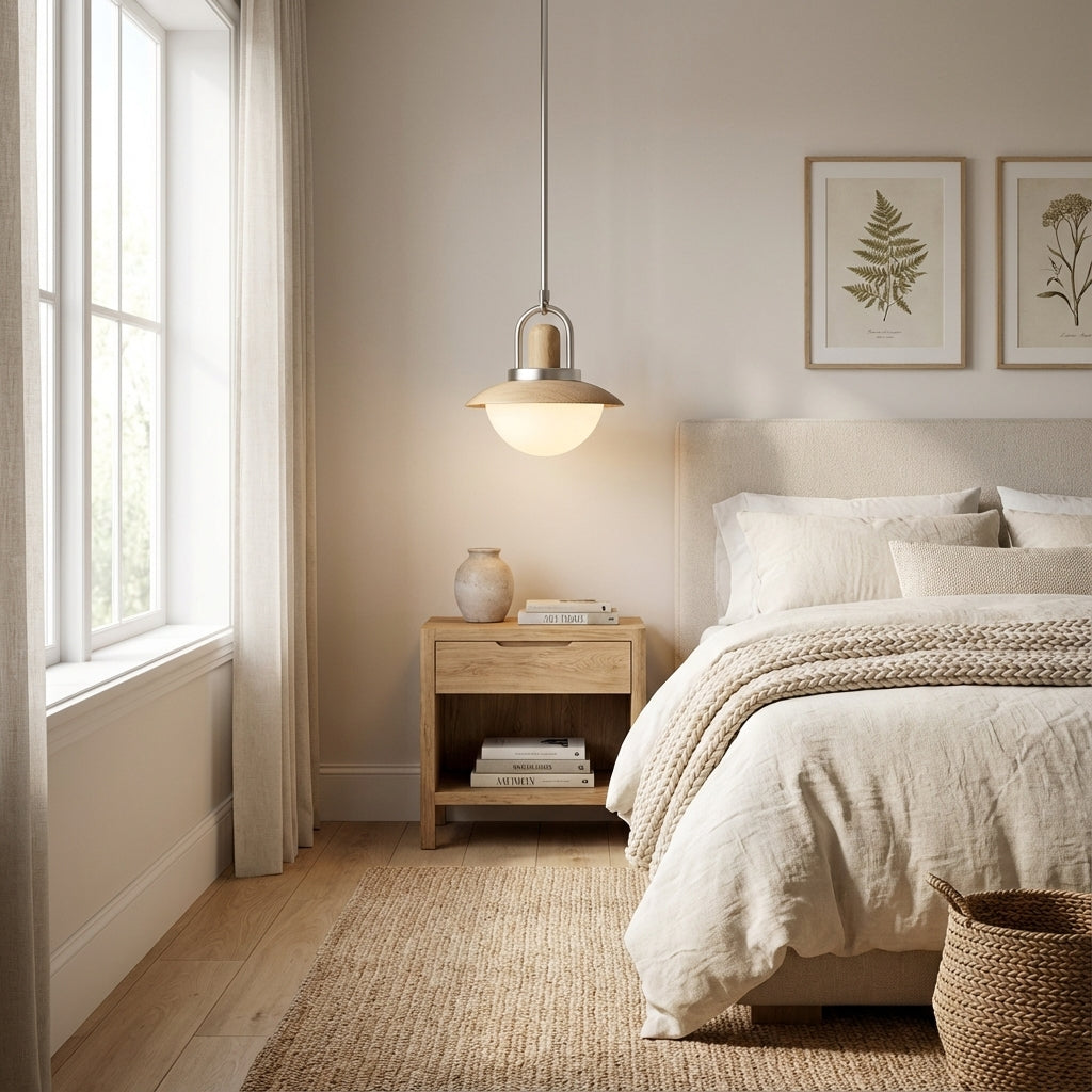 Arcane Wood Metal Dome Pendant