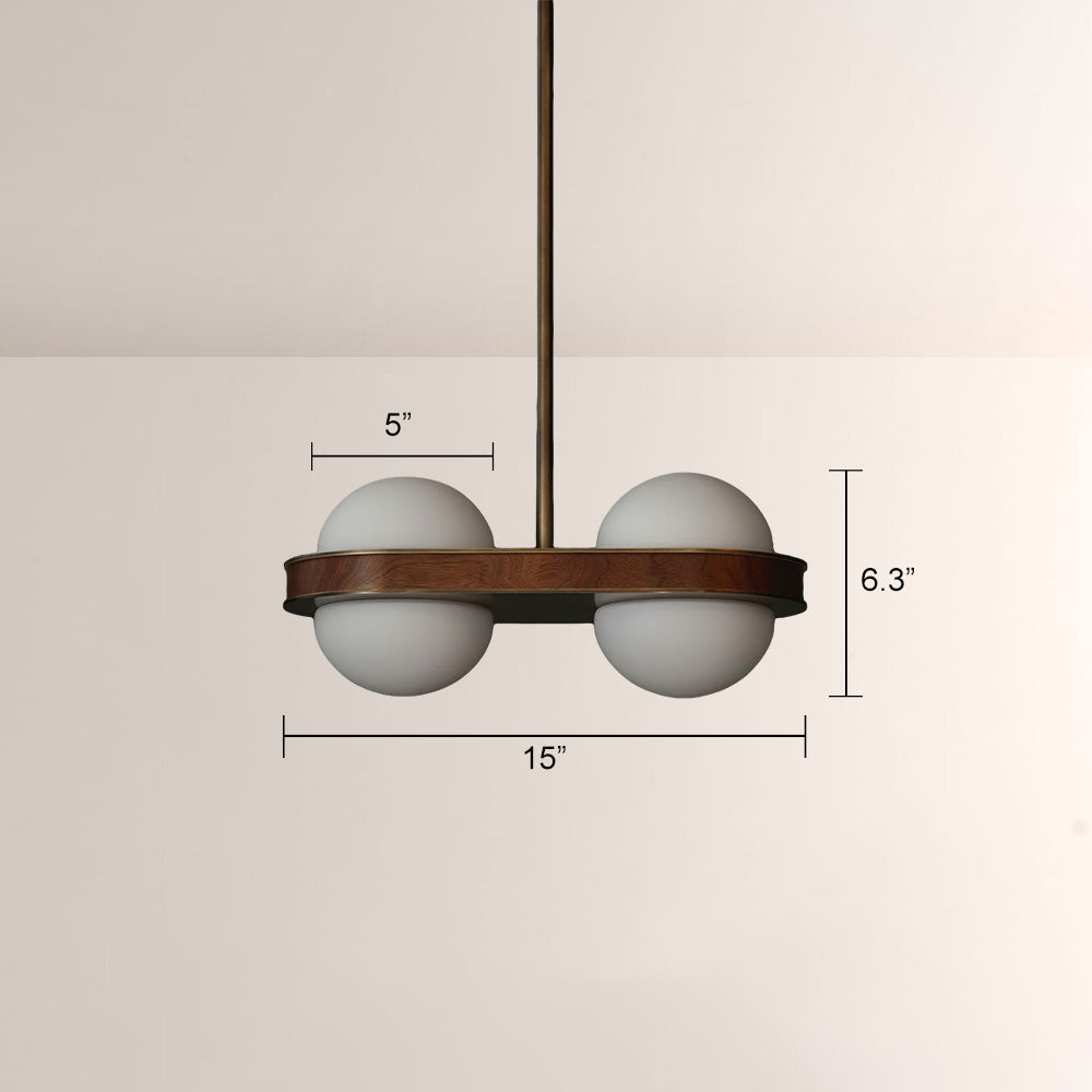 Arris Walnut Bronze Orb Cluster Pendant