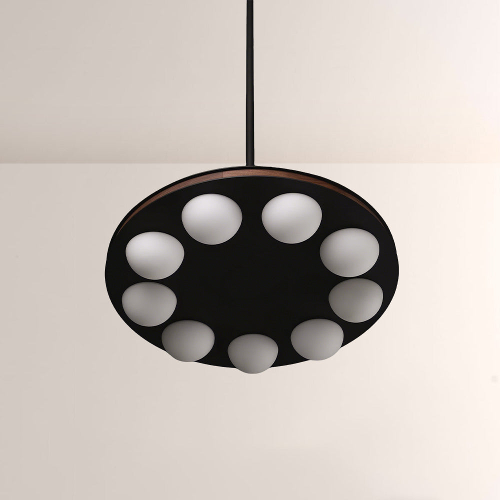 Arris Walnut Matte Orb Canopy Chandelier