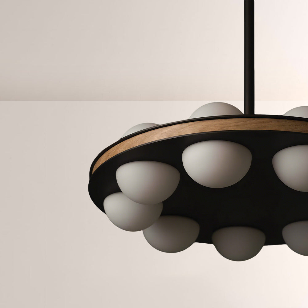Arris Walnut Matte Orb Canopy Chandelier