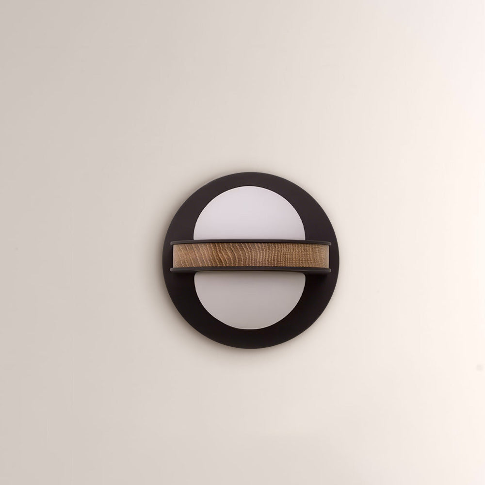 Arris Wood Metal Orb Wall Sconce