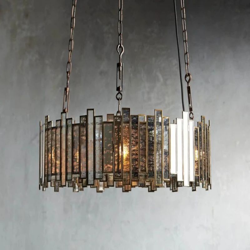 Lailor Antique Glass Lailar Round Chandelier