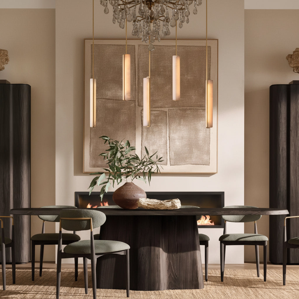 Audor Alabaster Linear Chandelier 54" -kimoylights