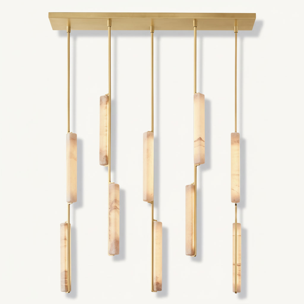 Audor Alabaster Linear Chandelier 54"- Kimoylighs