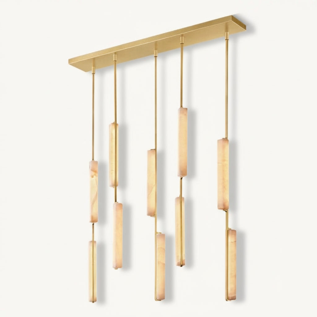 Audor Alabaster Linear Chandelier 54" -kimoylights