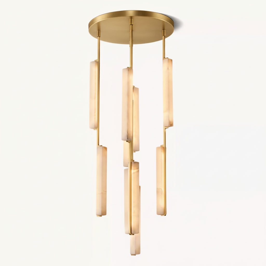 Audor Alabaster Round Chandelier 24"- Kimoylighs