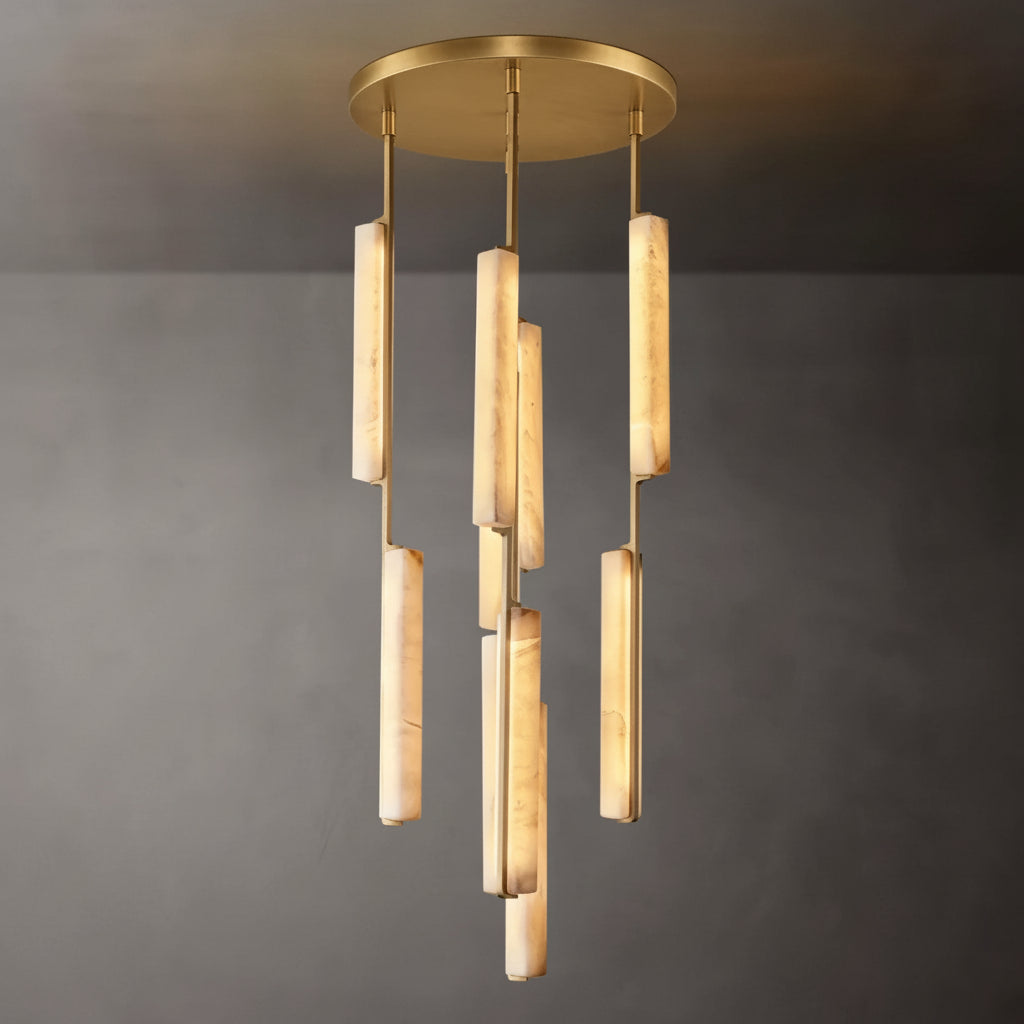 Audor Alabaster Round Chandelier 24"- Kimoylighs