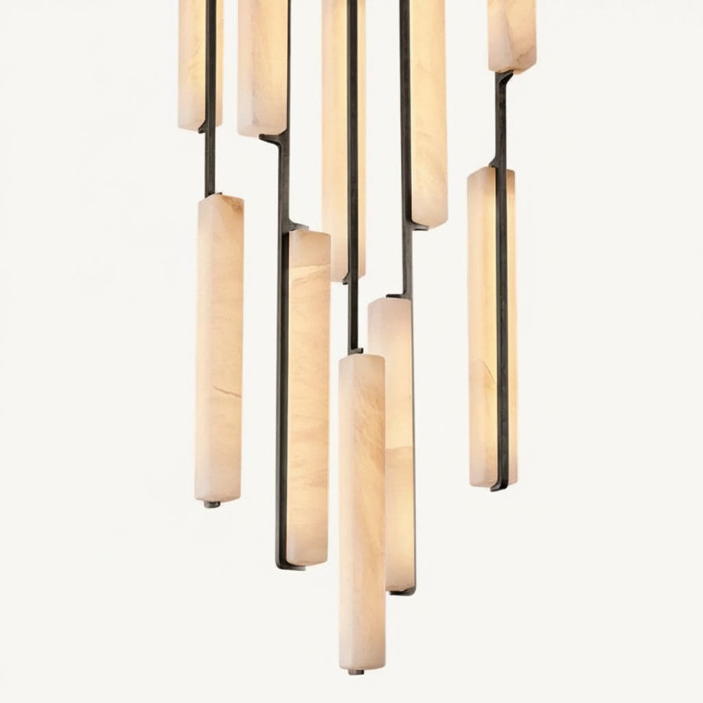 Audor Alabaster Round Chandelier 24" - Kimoylighs