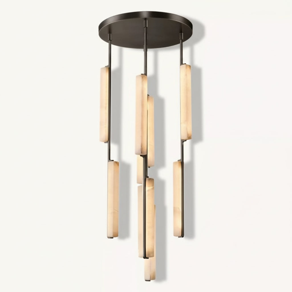 Audor Alabaster Round Chandelier 24" - Kimoylighs