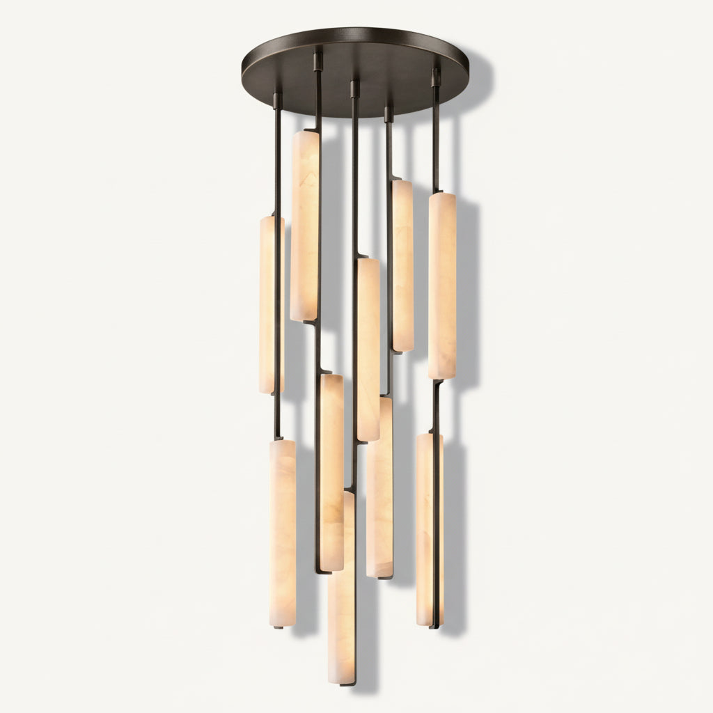 Audor Alabaster Round Chandelier 24"- Kimoylighs