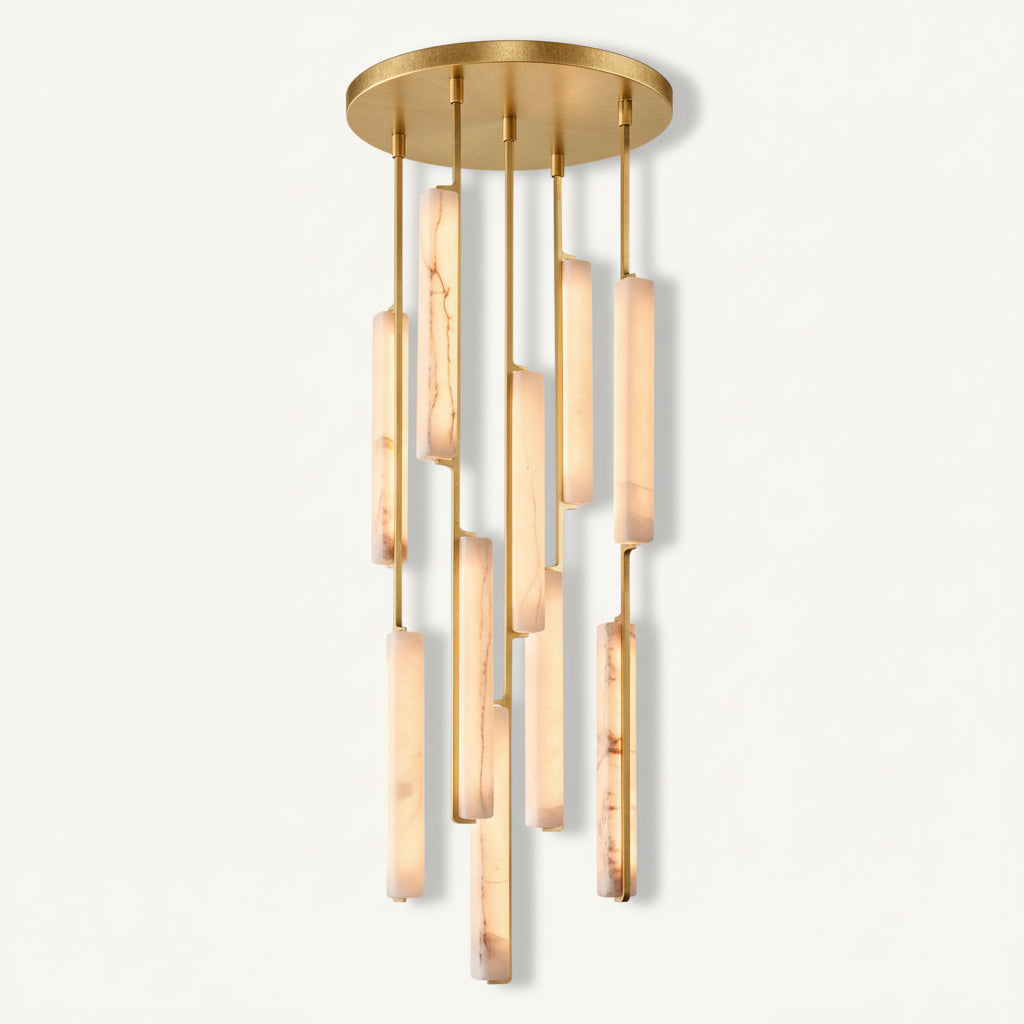 Audor Alabaster Round Chandelier 24"- Kimoylighs