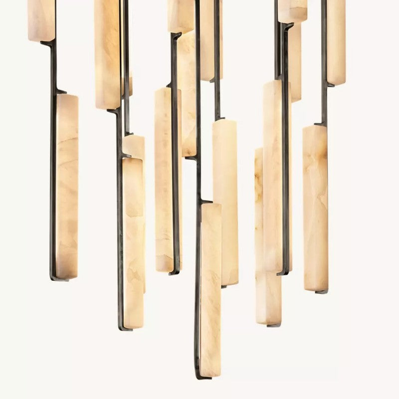 Audor Alabaster Round Chandelier 40" - kimoylights