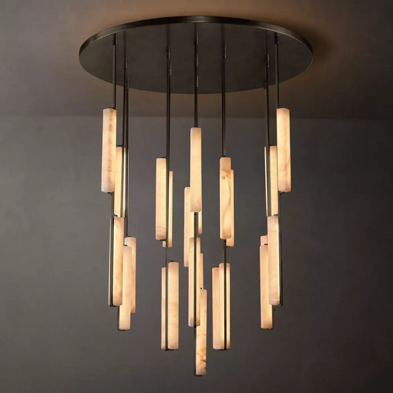 Audubon Alabaster Round Chandelier 56"