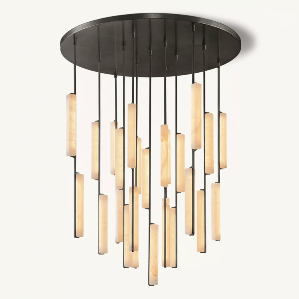 Audor Alabaster Round Chandelier 56" -kimoylights