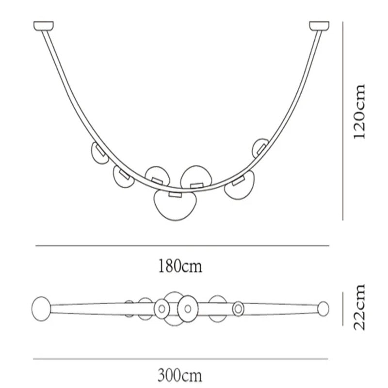 Aura Drops Double Chandelier