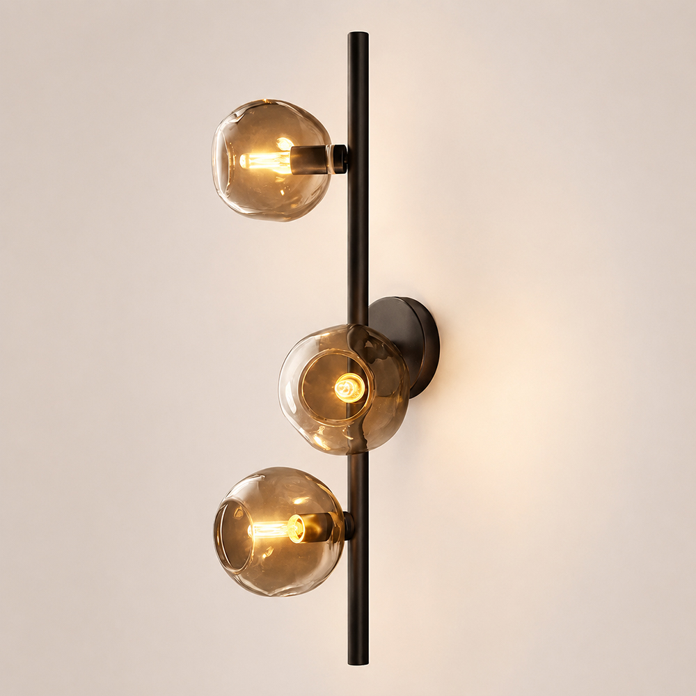 Bubie Amber Glass Cascade Wall Sconce