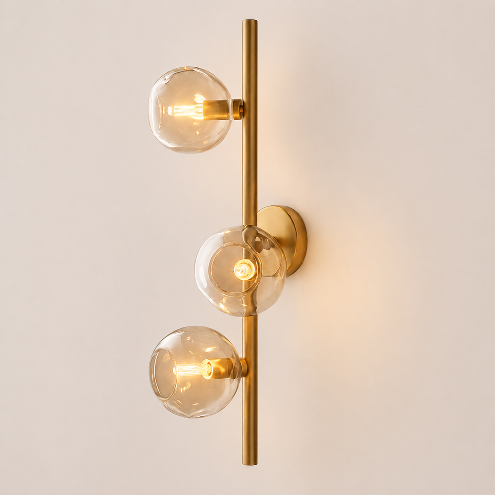 Bubie Amber Glass Cascade Wall Sconce