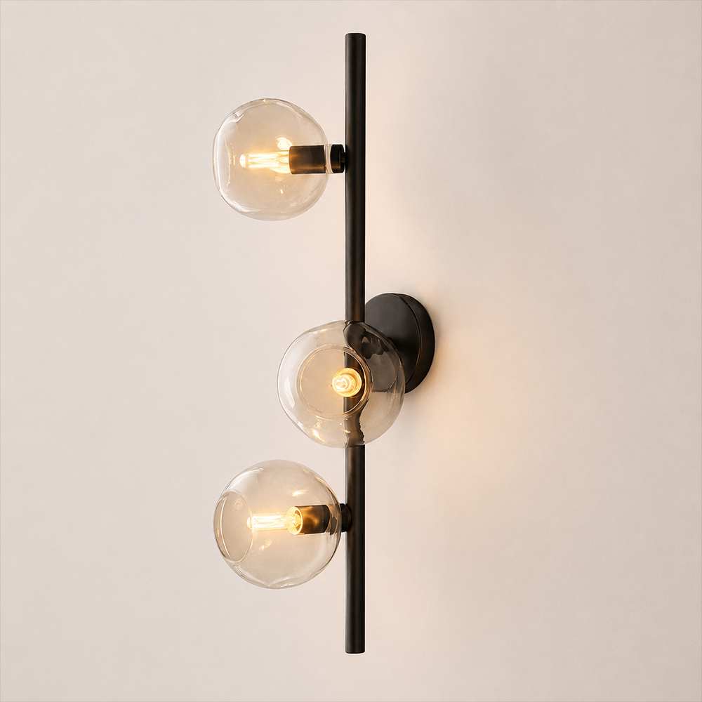 Bubie Clear Glass Cascade Wall Sconce