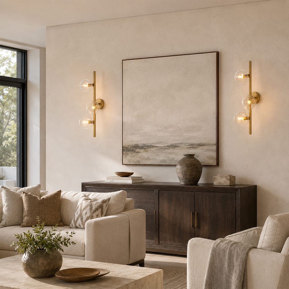 Bubie Clear Glass Cascade Wall Sconce