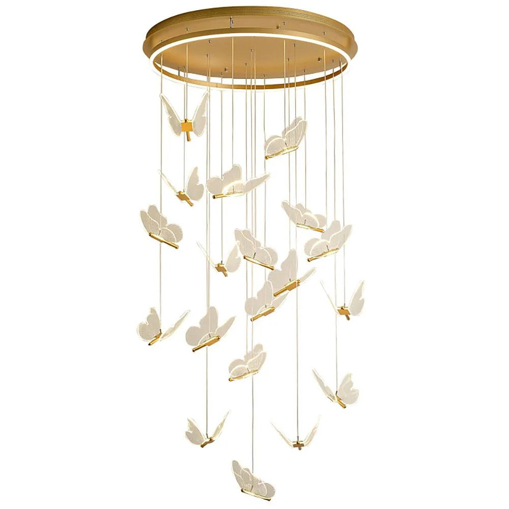 Butterfly Chandelierv Modern Metal Disk Acrylic Ceiling Light