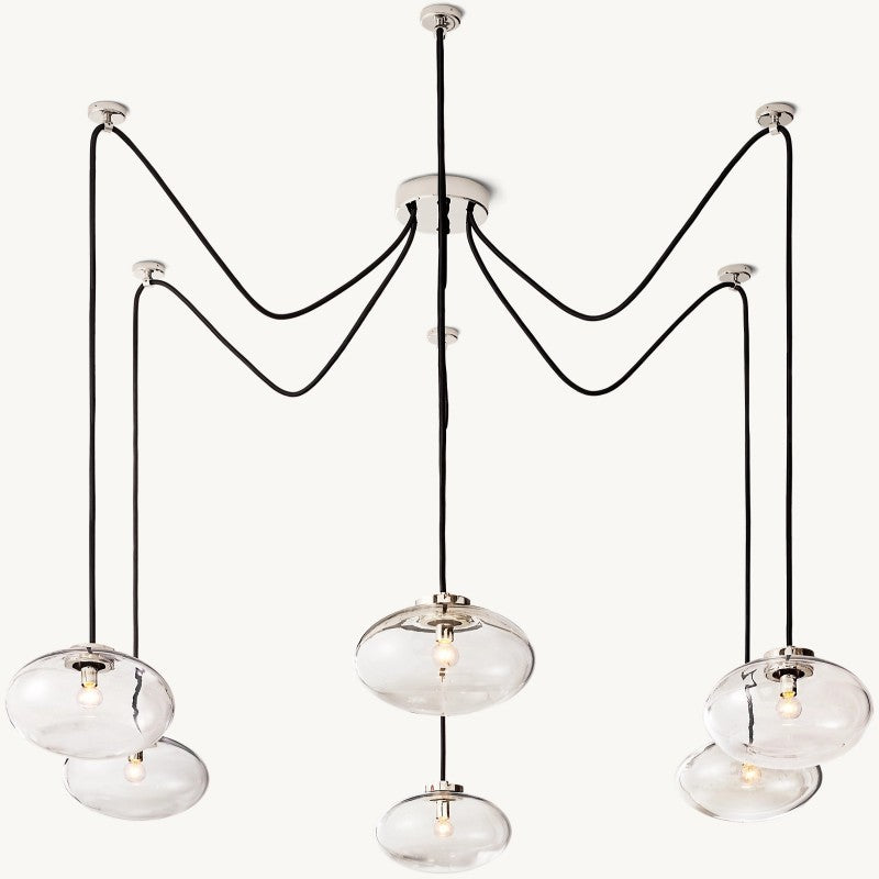 Cabrette Clear Glass Suspended Chandelier 84"
