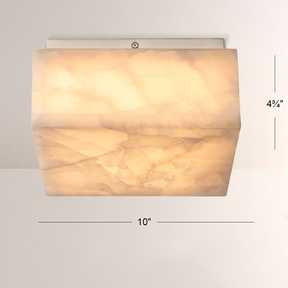 Erater Calcite Square Flushmount 6"10"14"