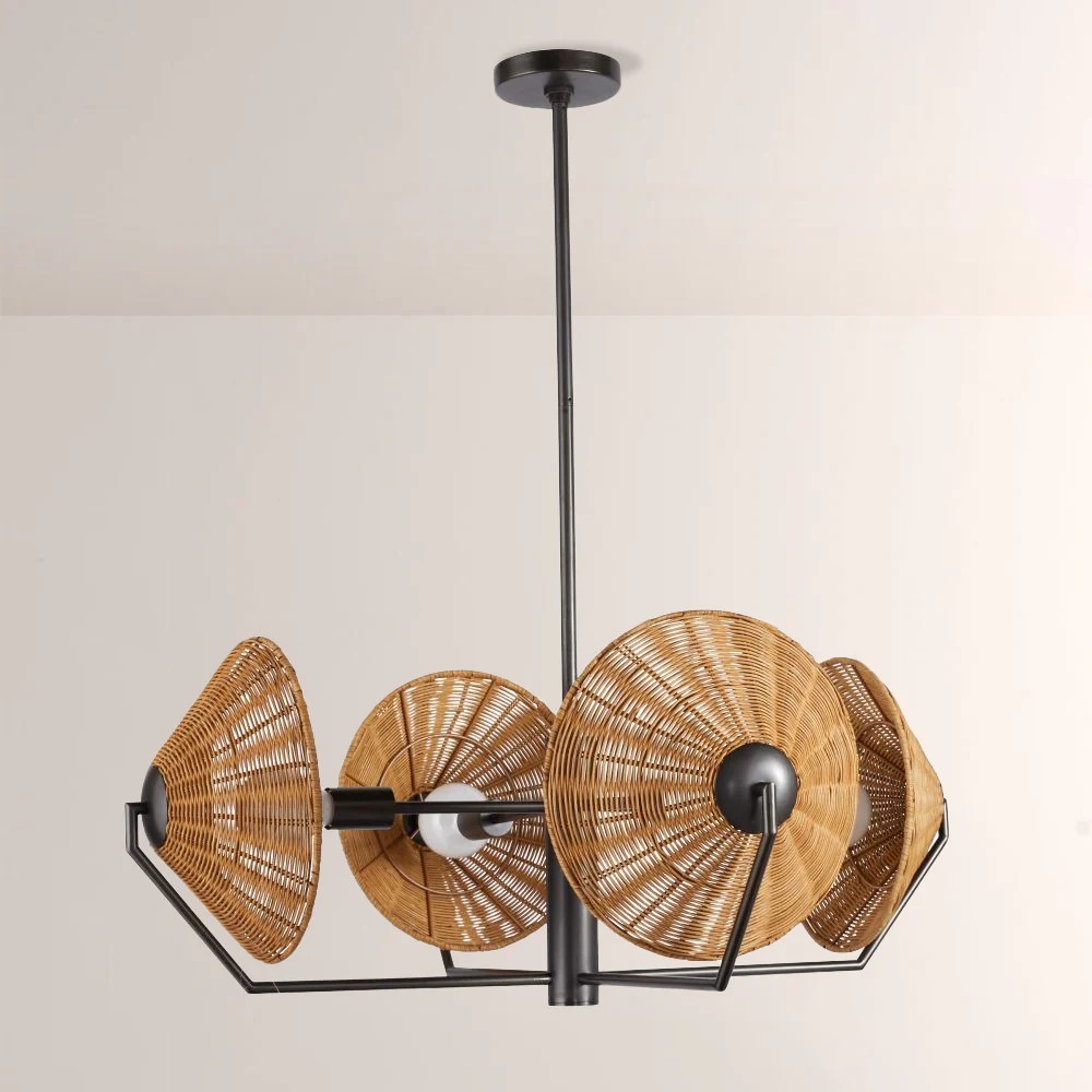Camillia Round Rattan Chandelier