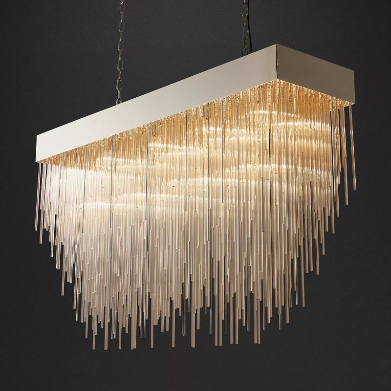 Cascada Rectangular Chandelier 54" - kimoylights