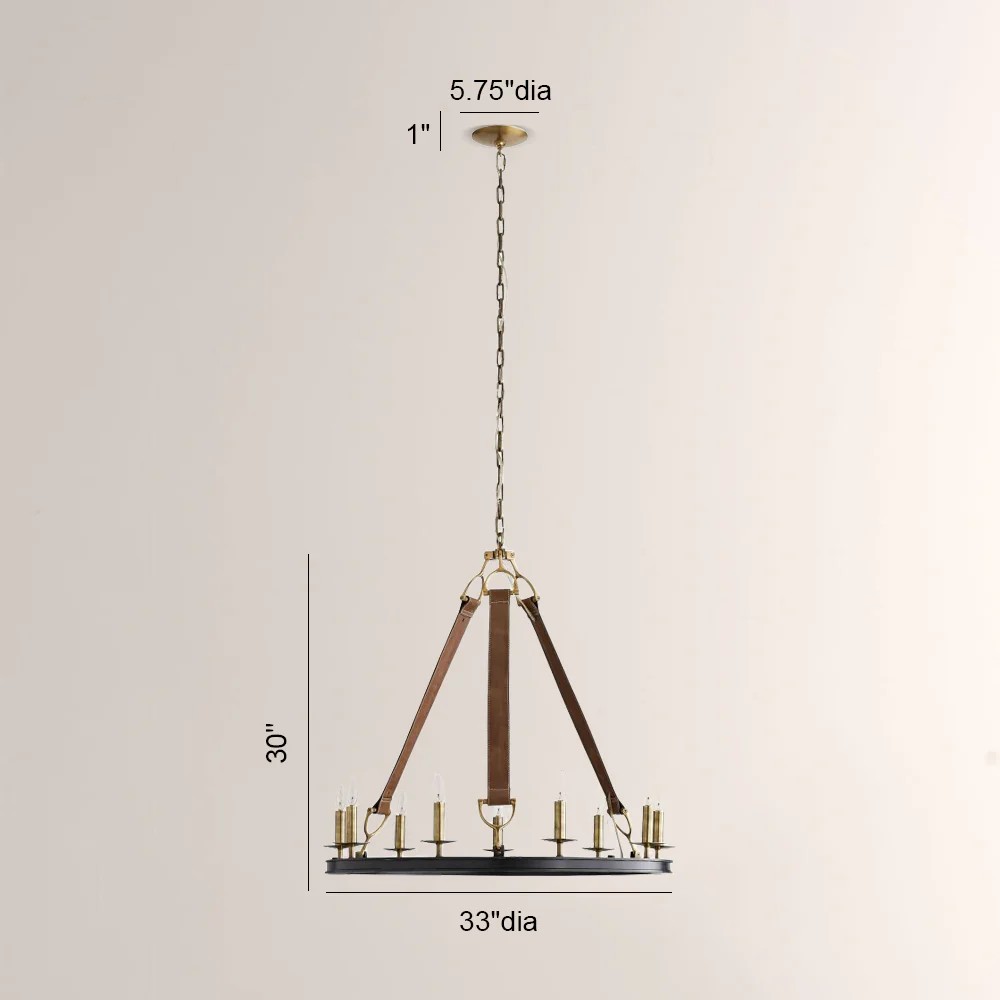 Chertona Round Leather Chandelier