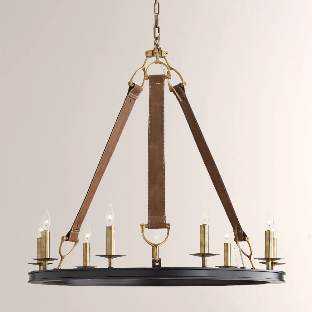 Chertona Round Leather Chandelier