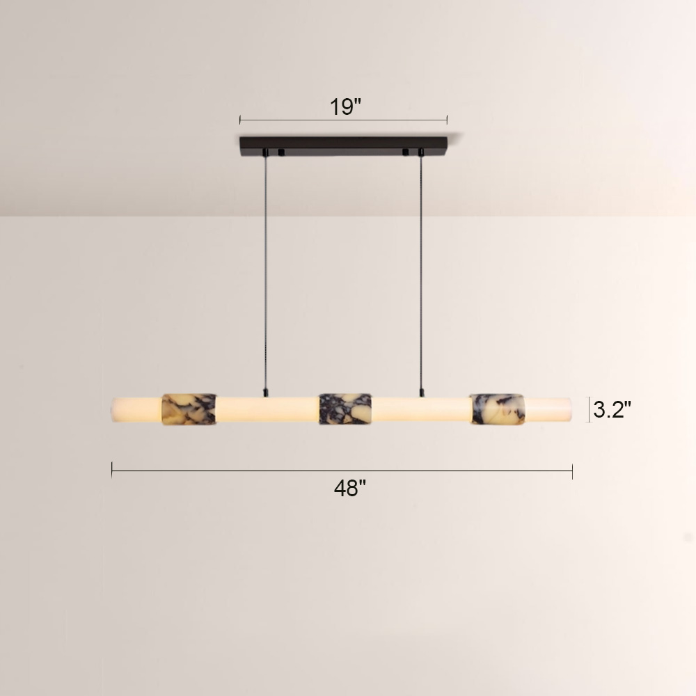 Lionel Cylindrical Marble-Accent Linear Chandelier