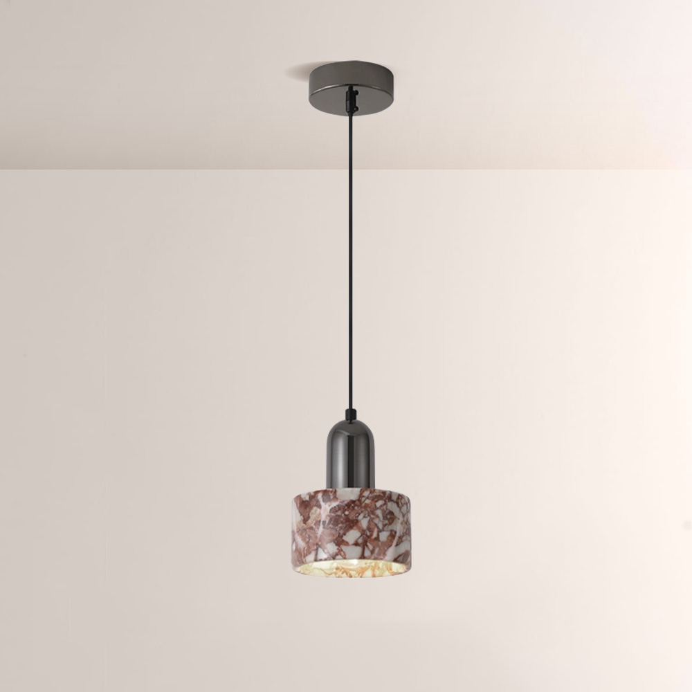 Lionel Cylindrical Marble Pendant