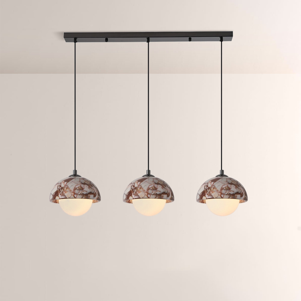 Lionel Dome-Shade Marble Pendant(1/3-Head)