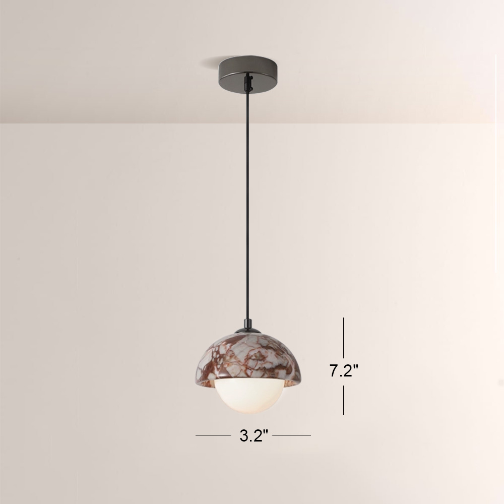 Lionel Dome-Shade Marble Pendant(1/3-Head)