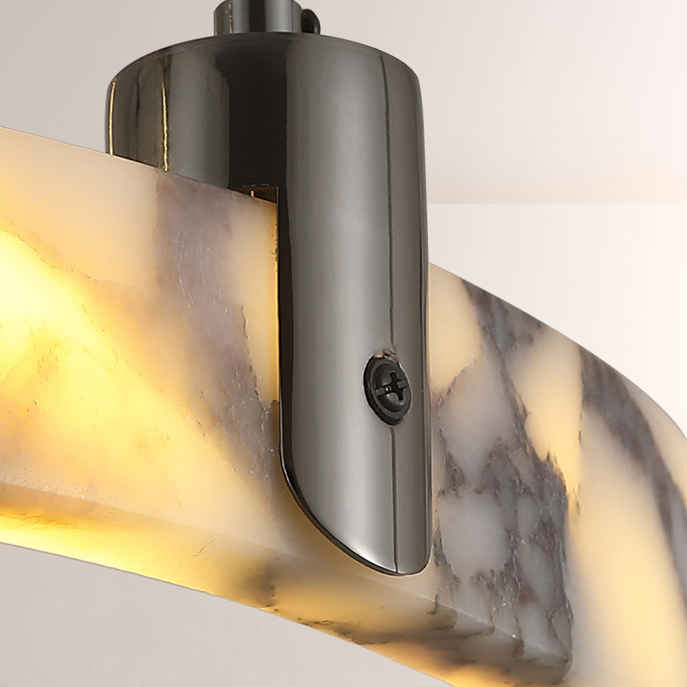 Lionel Double-Ring Marble Chandelier