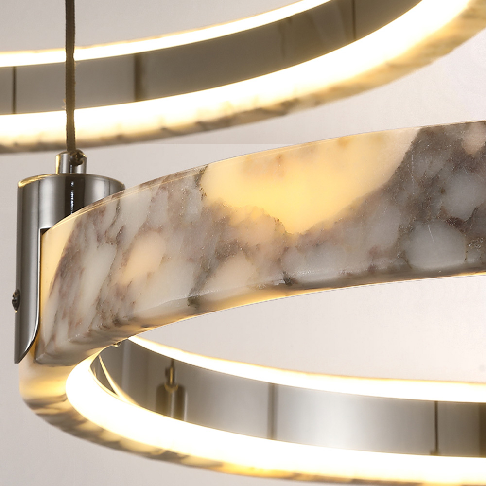 Lionel Double-Ring Marble Chandelier