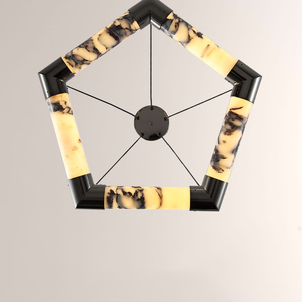 Lionel Hexagonal Marble Chandelier