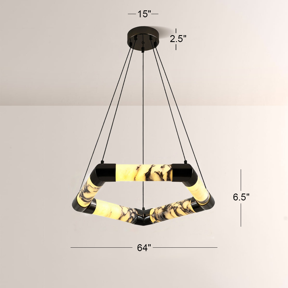 Lionel Hexagonal Marble Chandelier