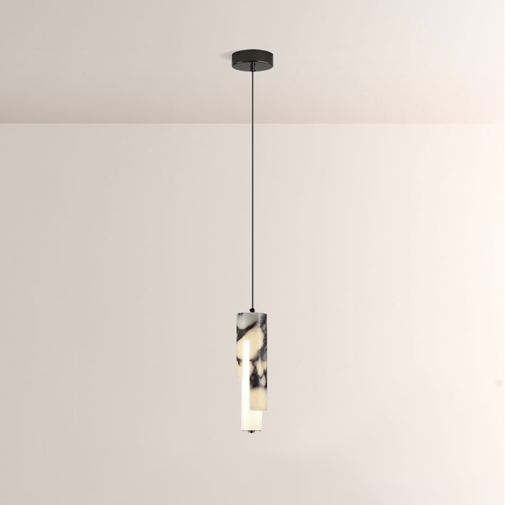 Lionel Layered Cylindrical Marble Pendant
