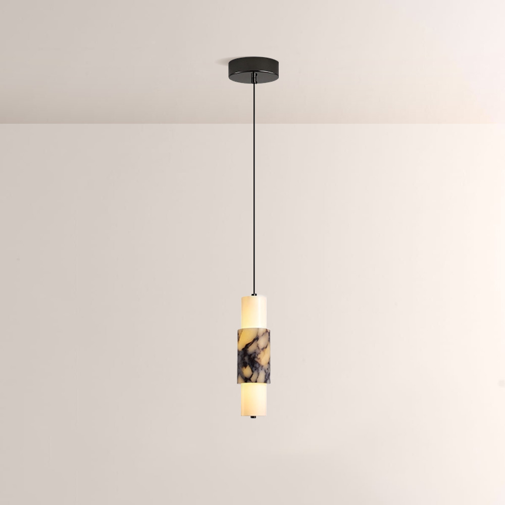 Lionel Layered Marble Cylinder Pendant