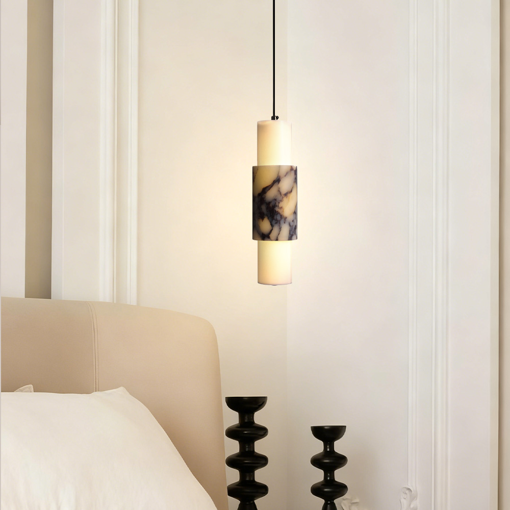 Lionel Layered Marble Cylinder Pendant