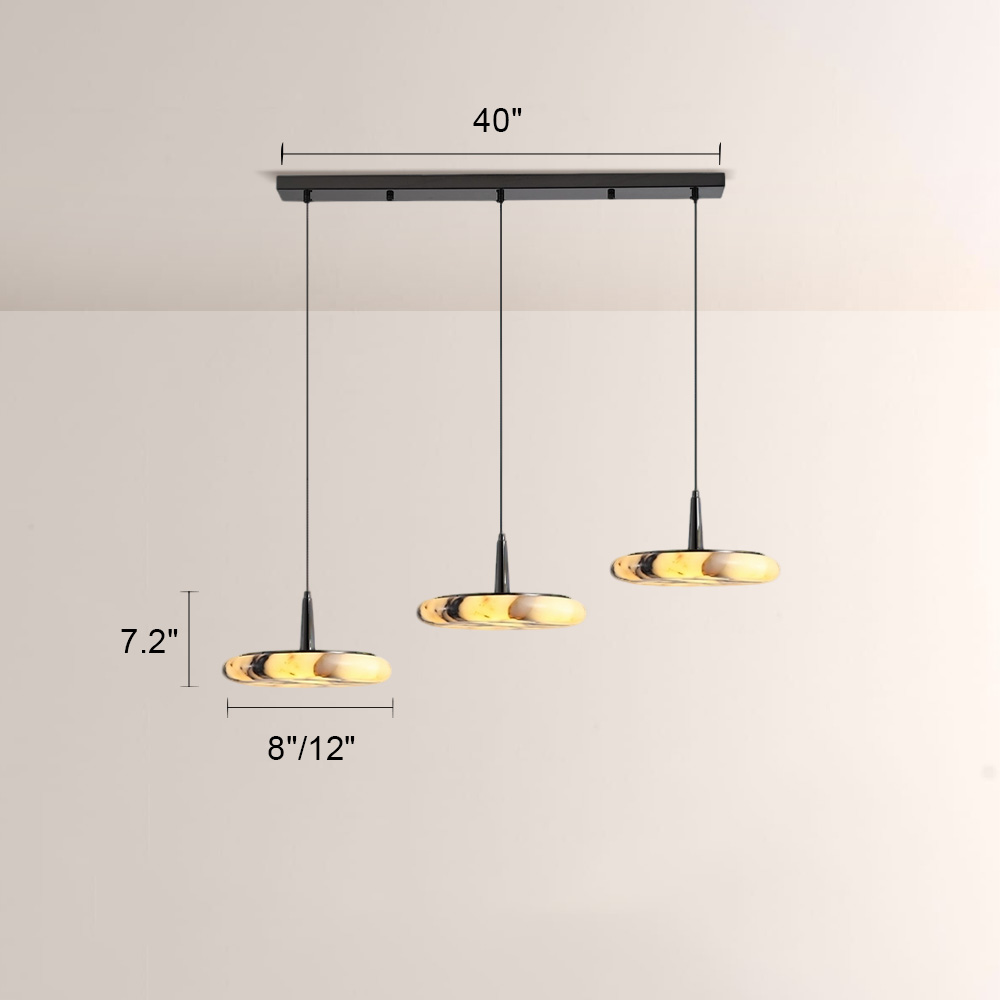Lionel Low-Profile Marble-Effect Linear Pendant(1/2/3-Head)