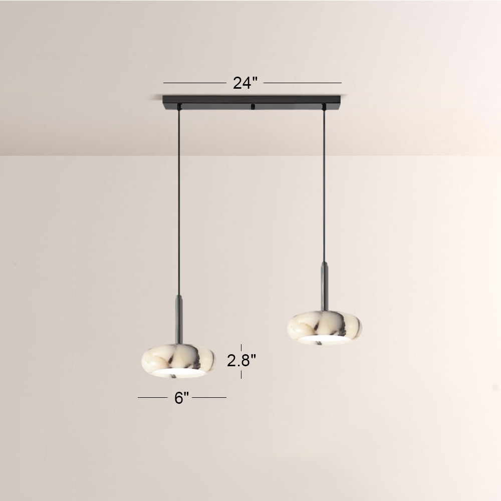 Lionel Marble-Effect Pendant Light(1/2/3-Head)