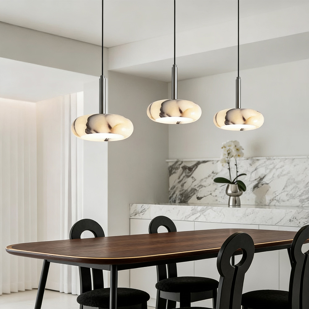 Lionel Marble-Effect Pendant Light(1/2/3-Head)