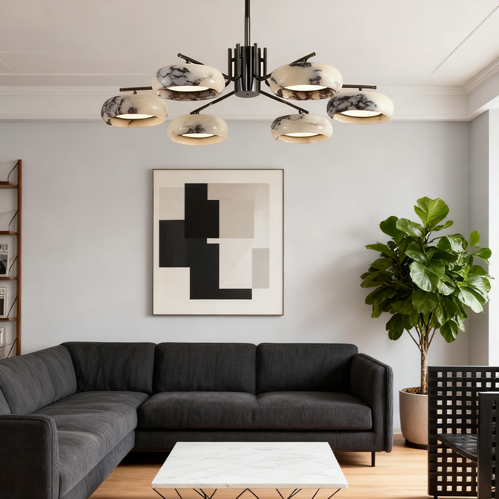 Lionel Multi-Ring Marble Chandelier